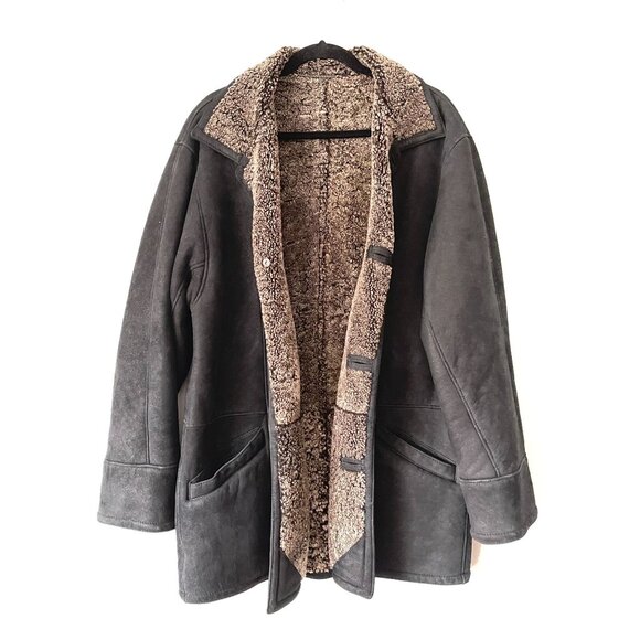 Joseph & Lyman Luxurious Black Shearling Sheepskin Fur Jacket Coat Size 42 Chile - Picture 2 of 10